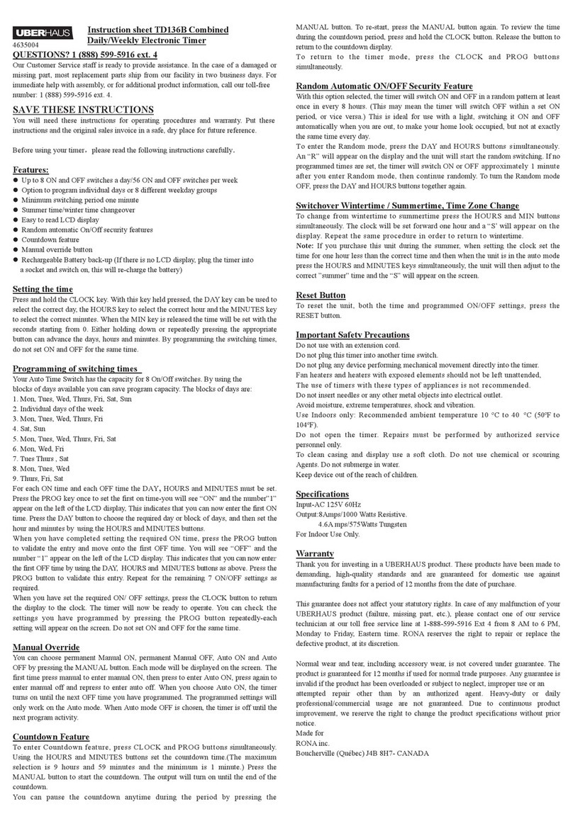 Uberhaus TD136B User manual