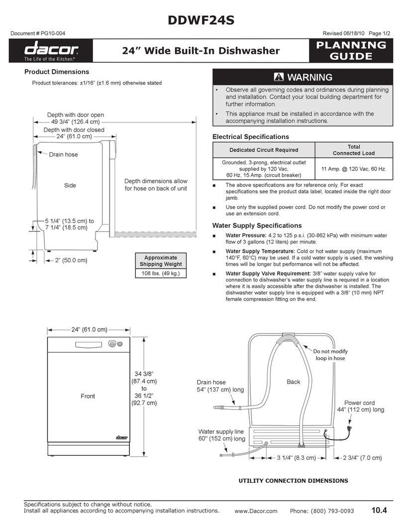 Dacor DDWF24S Technical manual Dacor DDWF24S Technical manual