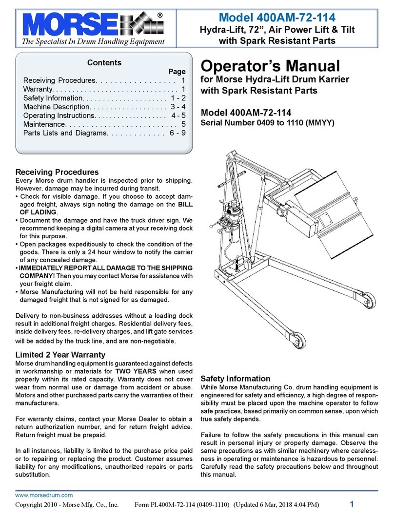 morse 400AM-72-114 Operator's manual