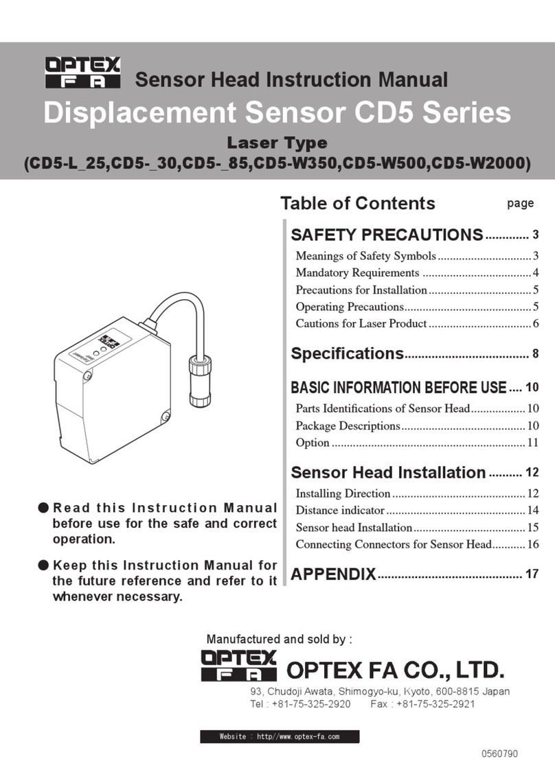 OPTEX FA CD5 Series User manual