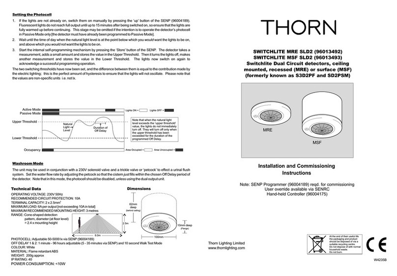 Thorn SWITCHLITE MRE SLD2 Installation and commissioning instructions Thorn SWITCHLITE MRE SLD2 Installation and commissioning instructions