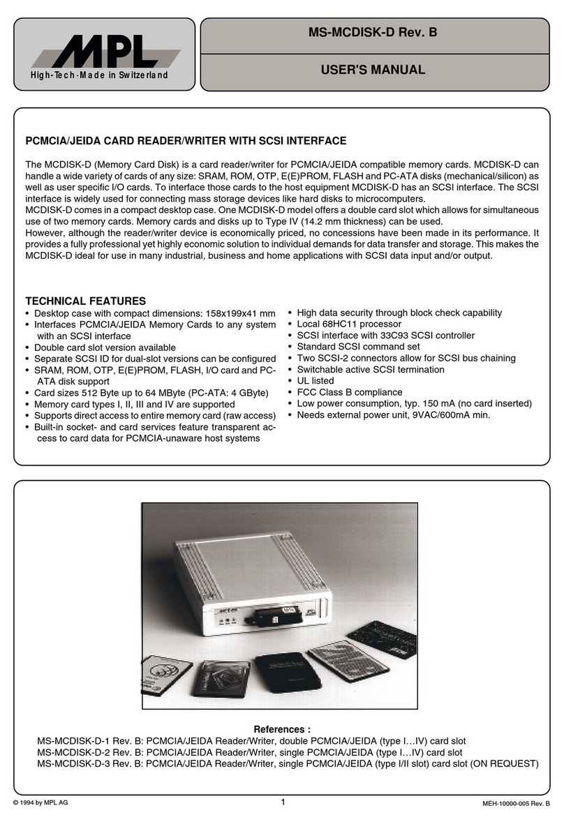 MPL MS-MCDISK-D Series User manual