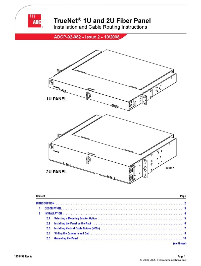ADC TrueNet 1U Installation and Cable Routing Instructions