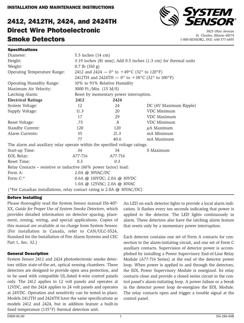 System Sensor 2412 User manual
