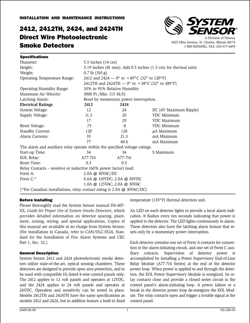 System Sensor 2412 User manual