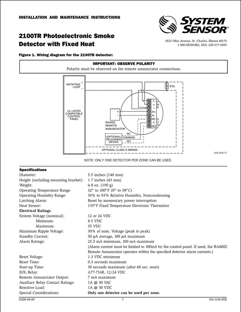 System Sensor 2100TR User manual