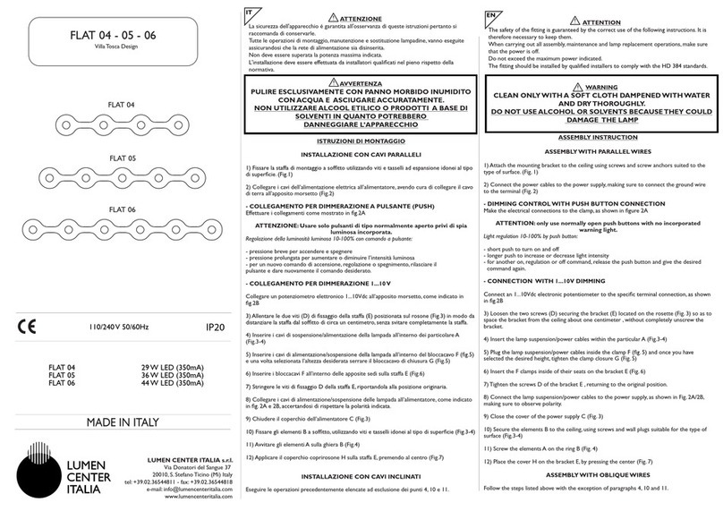 LUMEN CENTER ITALIA FLAT 04 Assembly instruction