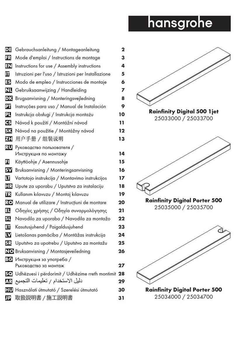 Hans Grohe Rainfinity Digital 500 1jet 25033000 Instructions for use/assembly instructions Hans Grohe Rainfinity Digital 500 1jet 25033000 Instructions for use/assembly instructions