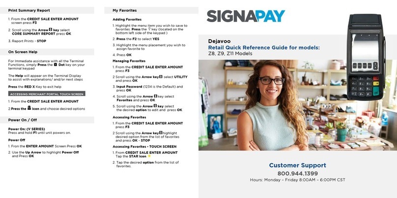 SignaPay Dejavoo Z8 Quick reference guide