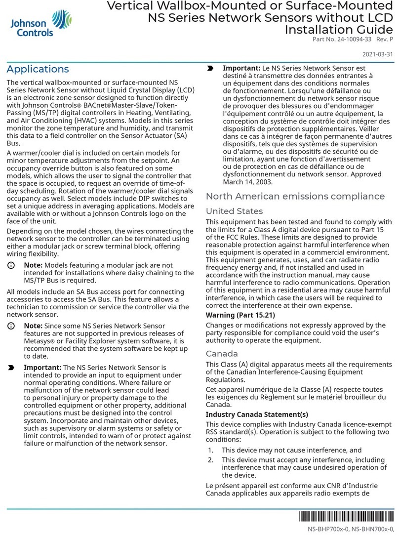Johnson Controls NS Series installation guide