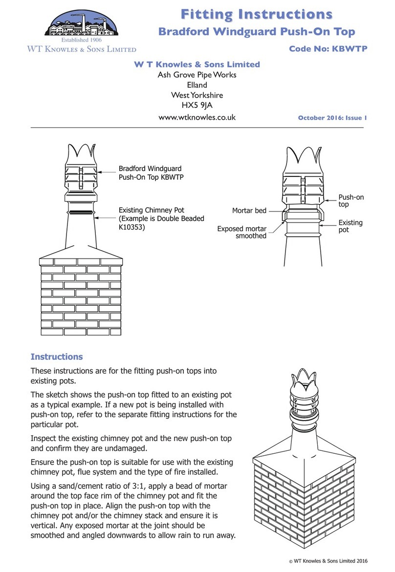 WT Knowles & Sons Bradford Windguard Push-On Top Fitting instructions