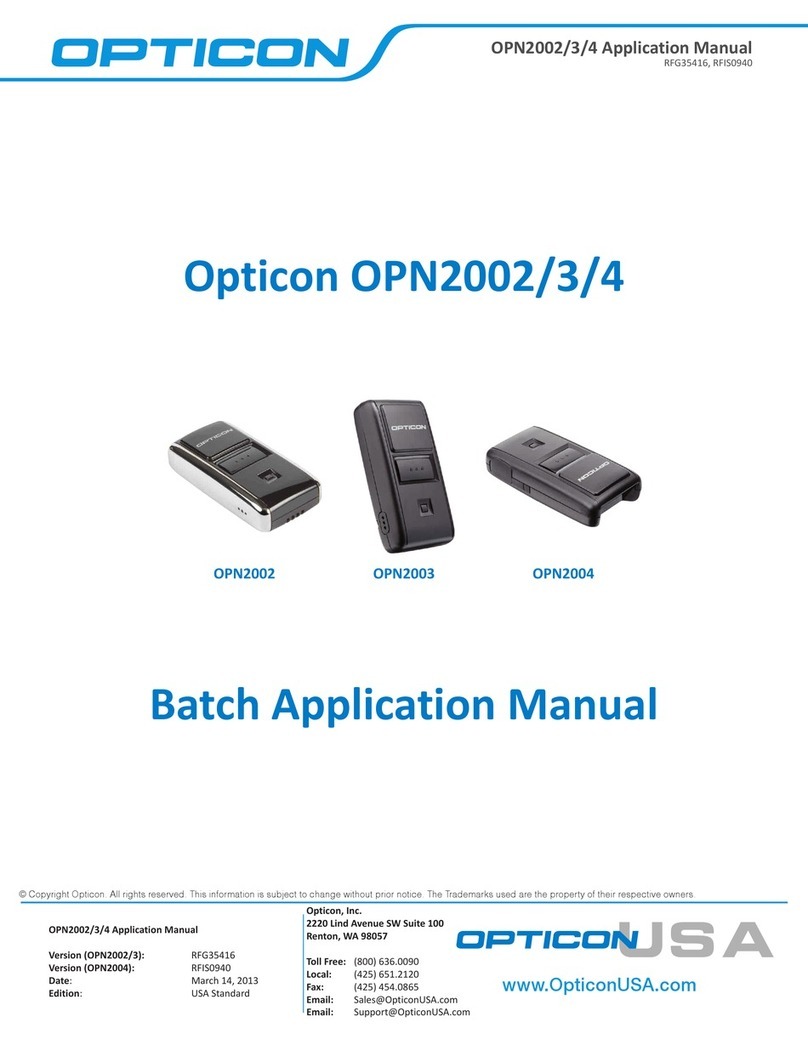 Opticon OPN2002 Applications manual