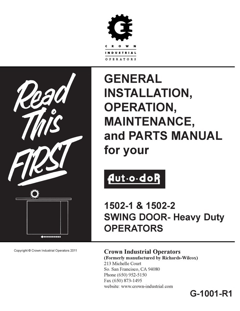 Crown Aut-o-doR 1502-1 GENERAL INSTALLATION, OPERATION, MAINTENANCE, and PARTS MANUAL