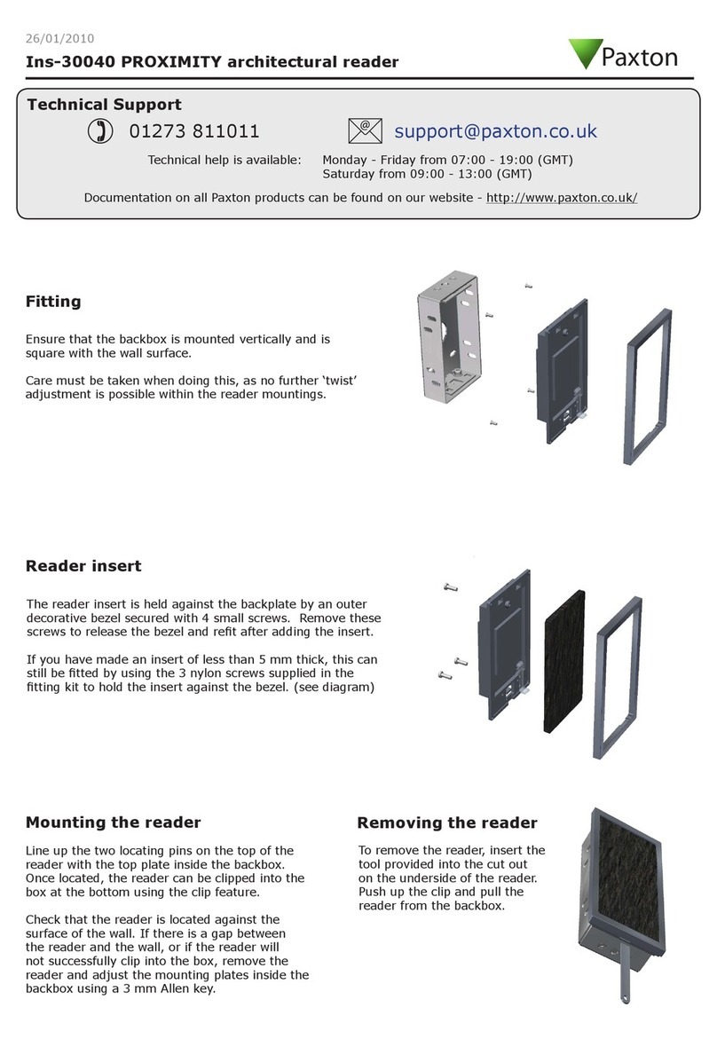 Paxton PROXIMITY architectural reader User manual