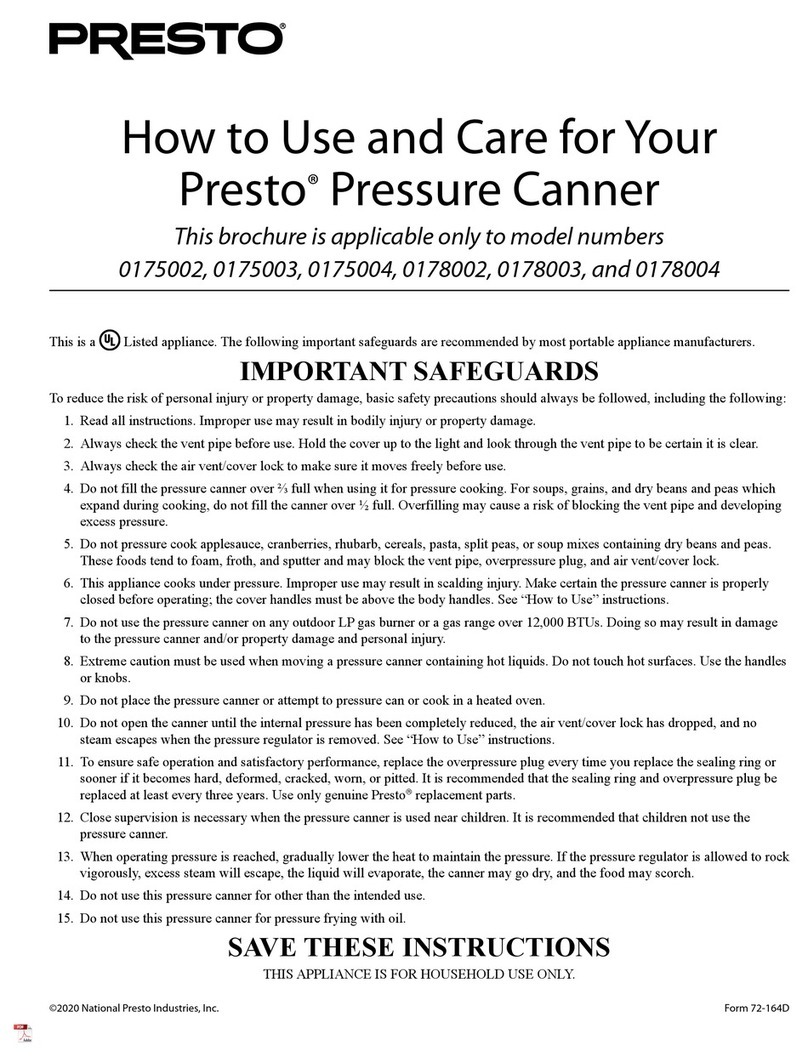 Presto 0175002 User manual