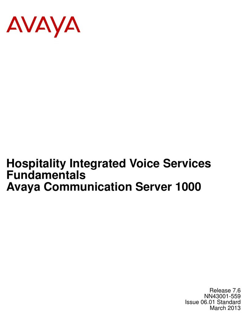 Avaya Communication Server 1000M Single Group User manual