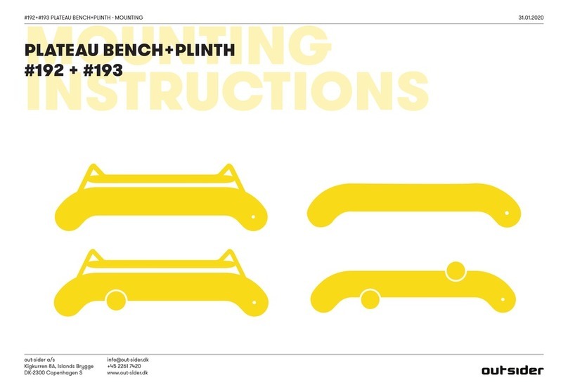 Outsider PLATEAU BENCH 192 Mounting instructions Outsider PLATEAU BENCH 192 Mounting instructions