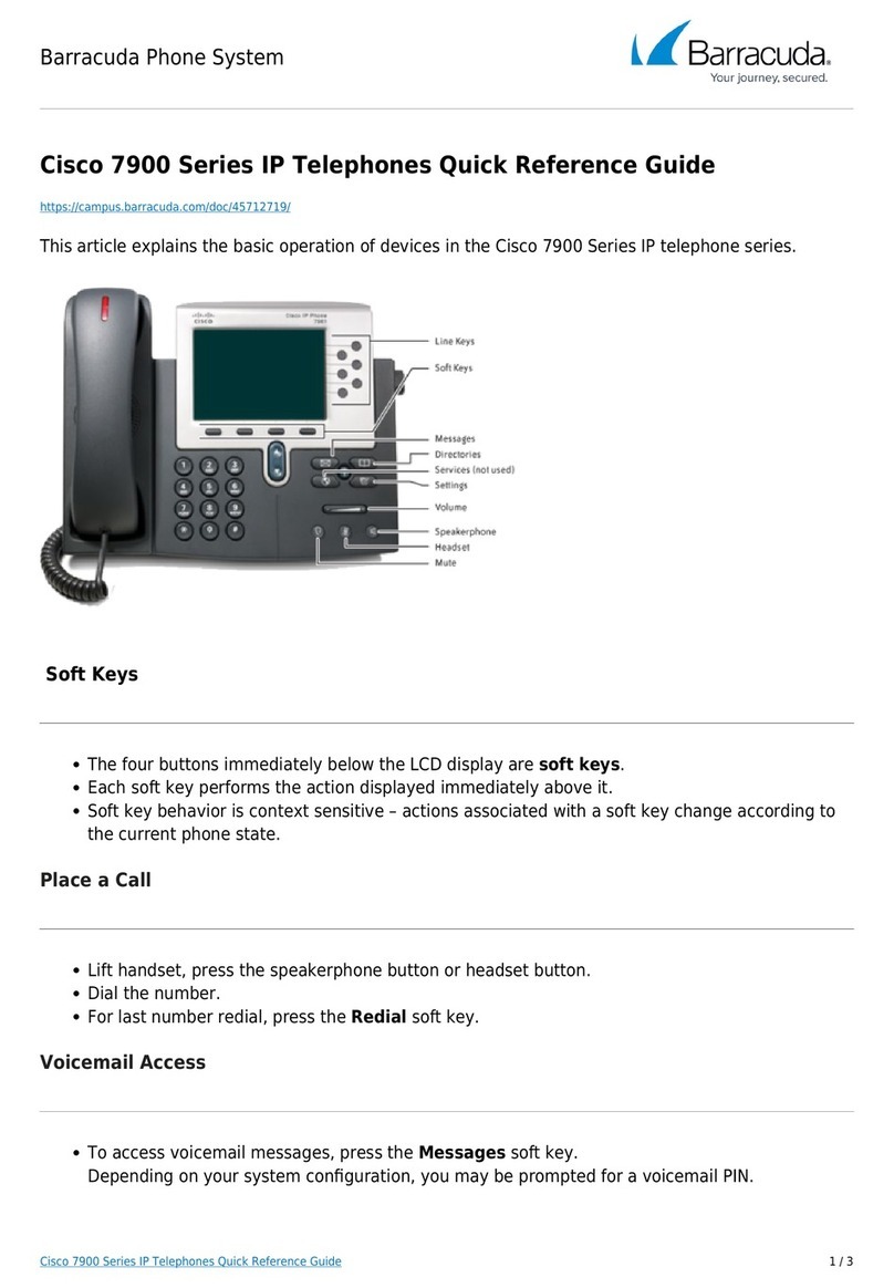 Barracuda Cisco 7900 Series Quick reference guide