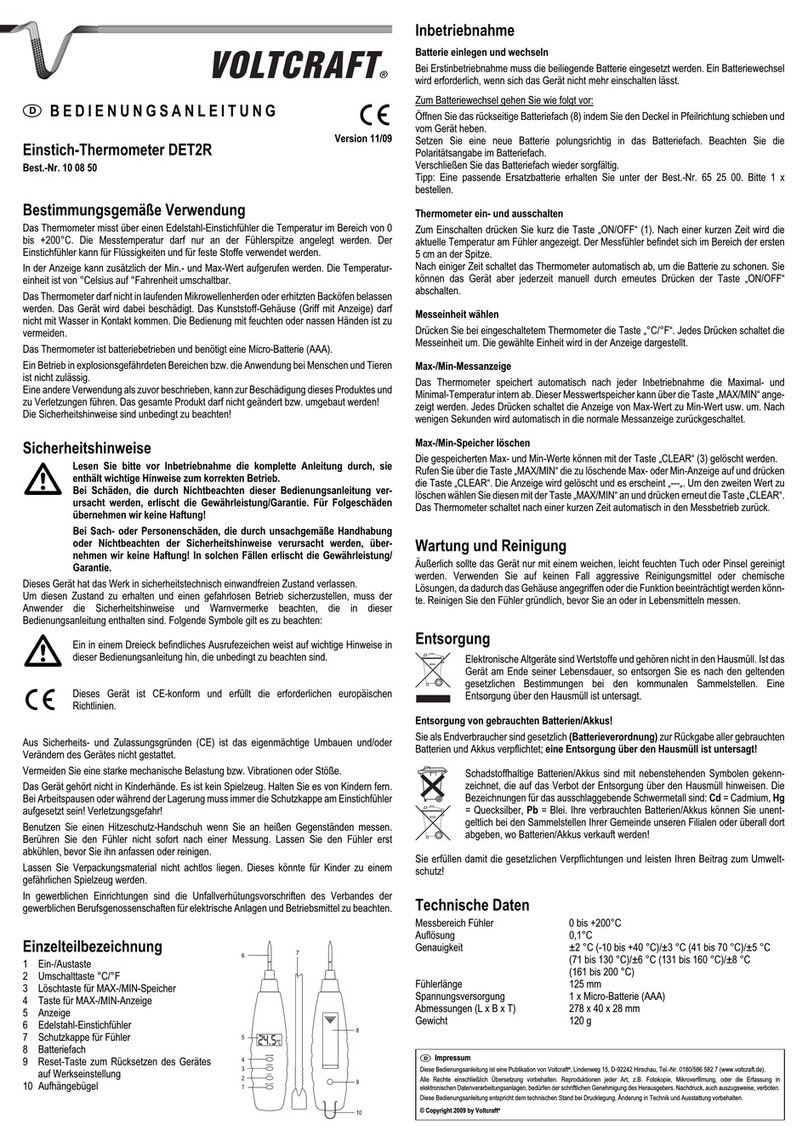 VOLTCRAFT DET2R User manual