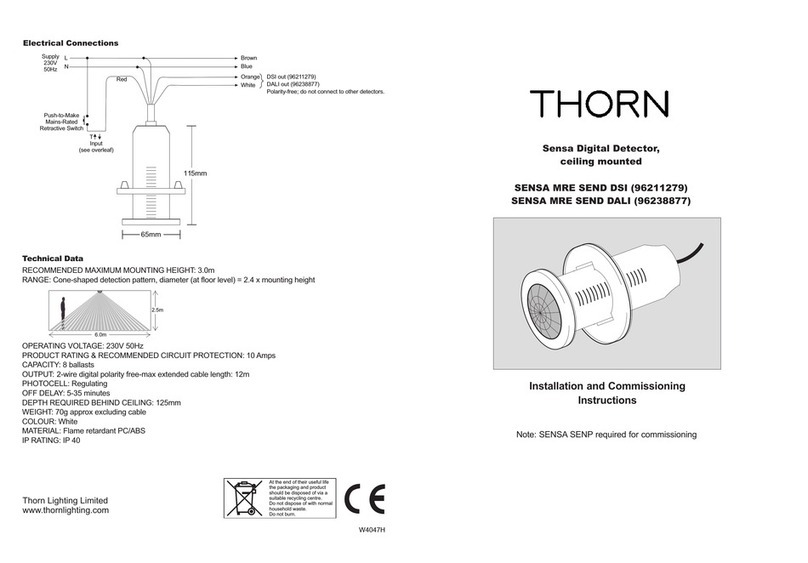 Thorn SENSA MRE SEND DSI Installation and commissioning instructions Thorn SENSA MRE SEND DSI Installation and commissioning instructions