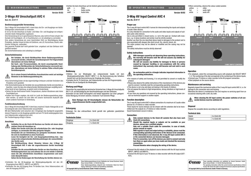 Conrad SpeaKa AVC 4 User manual
