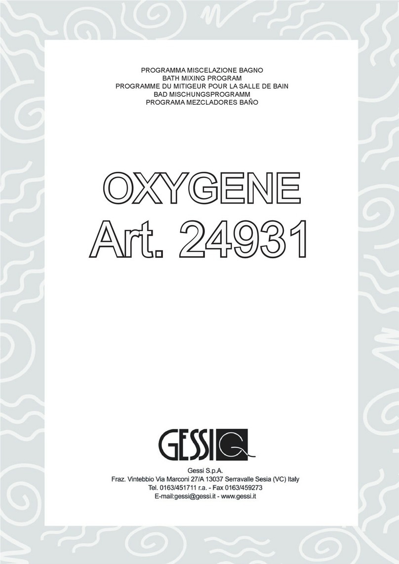Gessi OXYGENE 24931 quick start guide Gessi OXYGENE 24931 quick start guide