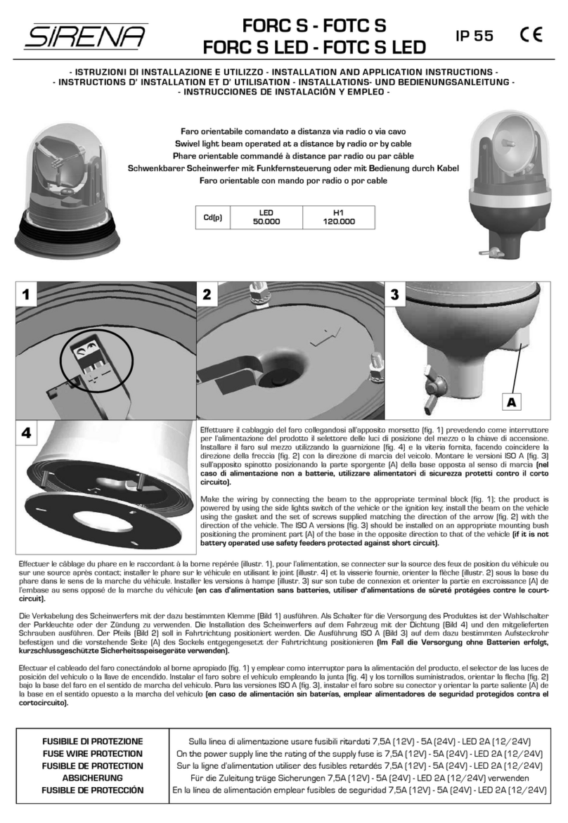 Siren FORC S INSTALLATION AND APPLICATION INSTRUCTIONS