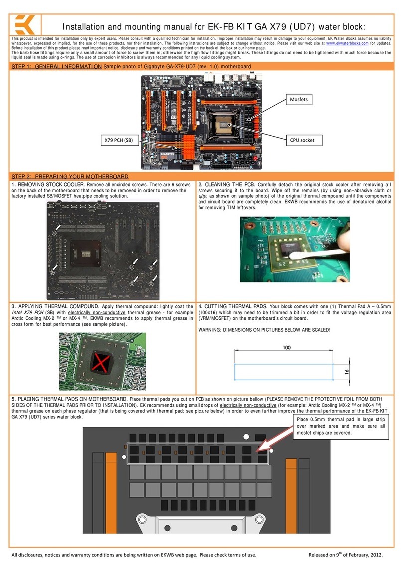 ekwb EK-FB KIT GA X79 (UD7) Installation and mounting manuals