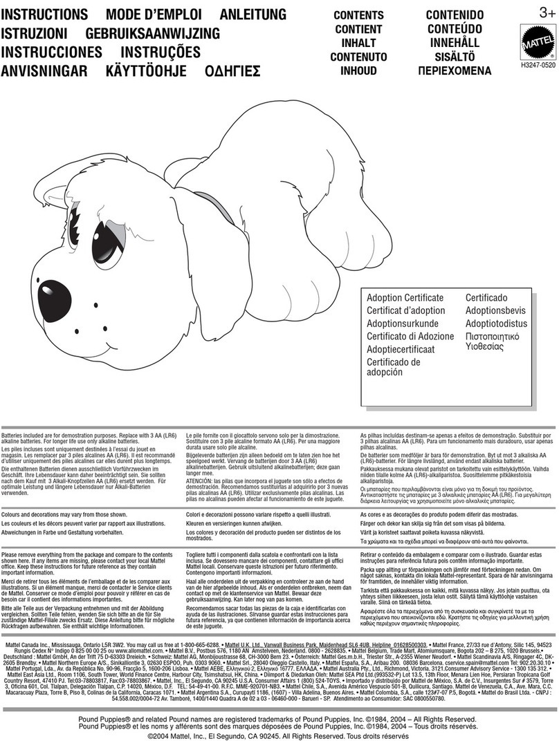 Mattel Pound Puppies H3247 User manual