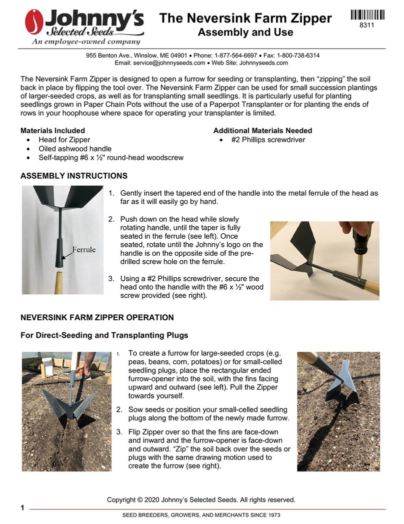 Johnny's Selected Seeds The Neversink Farm Zipper Quick setup guide