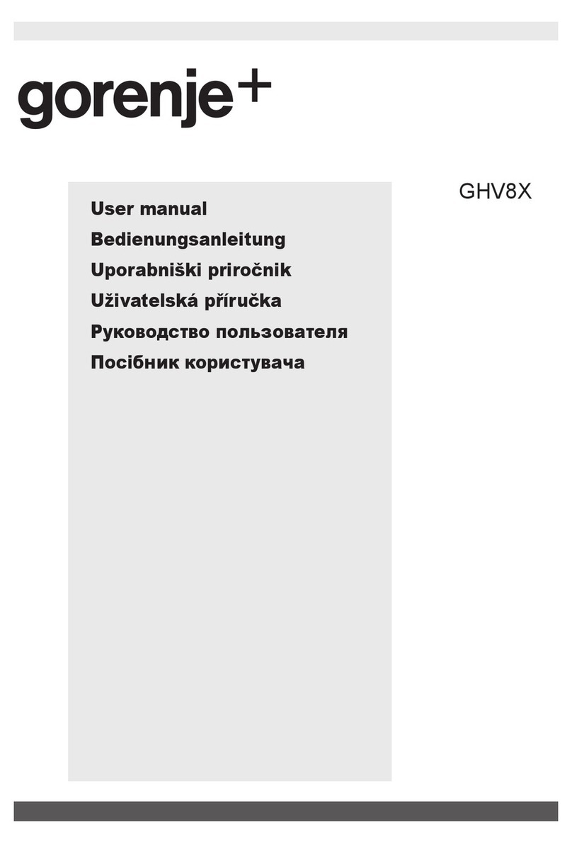 Gorenje Plus GHV8X user manual