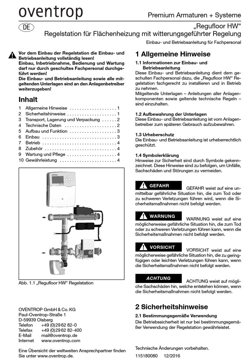 oventrop Regufloor HW Installation and operating instructions for the specialised installer