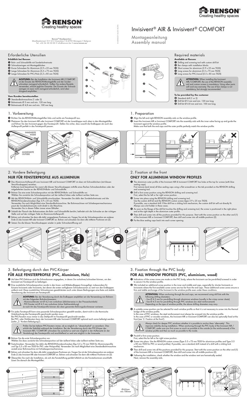 Renson Invisivent AIR Assembly manual