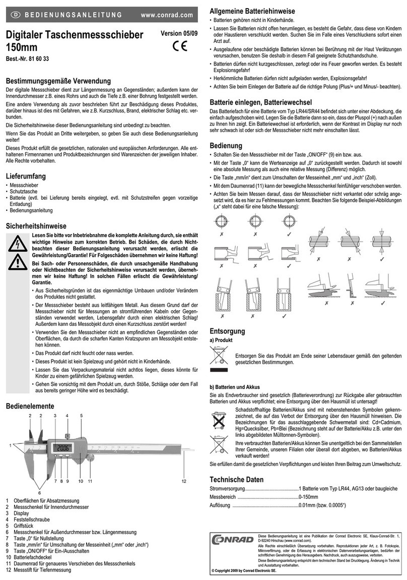 Conrad 81 60 33 operating instructions