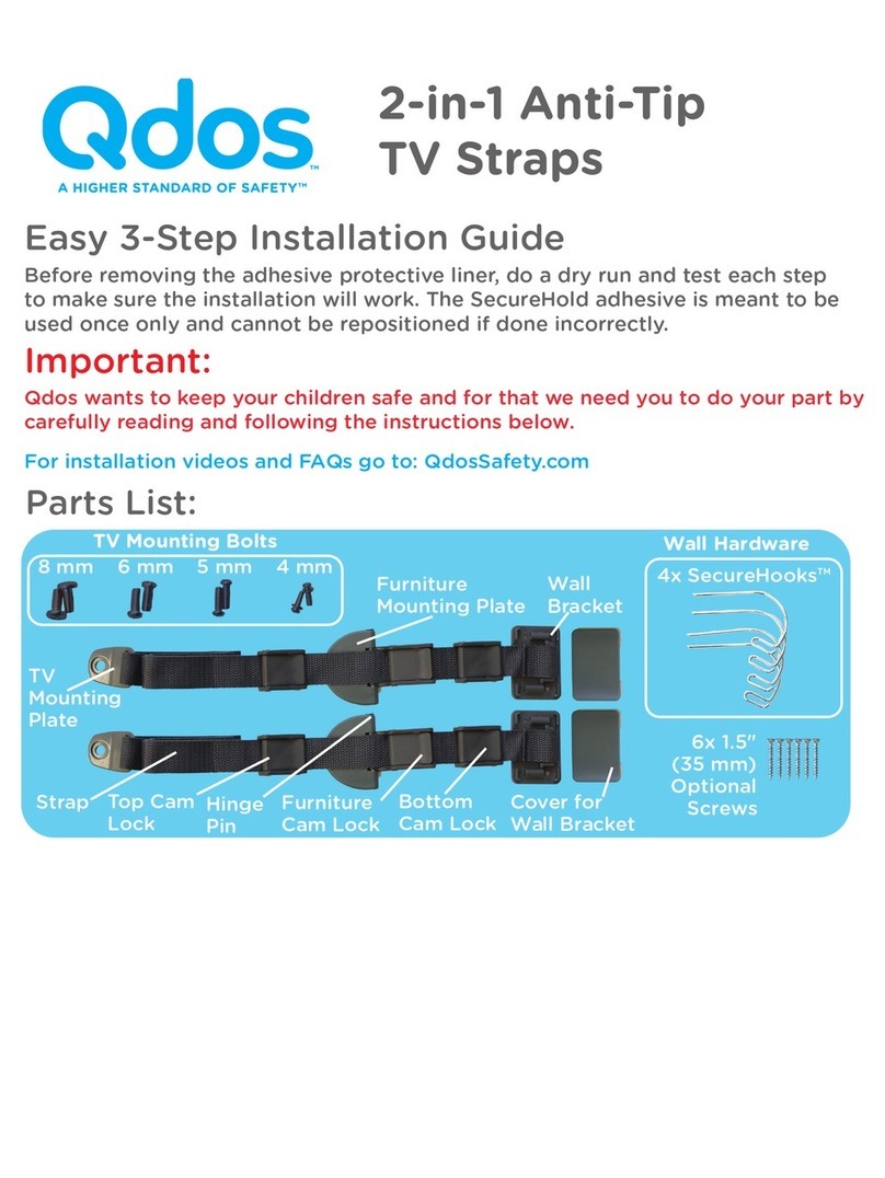 Qdos 2-in-1 Anti-Tip TV Straps User manual