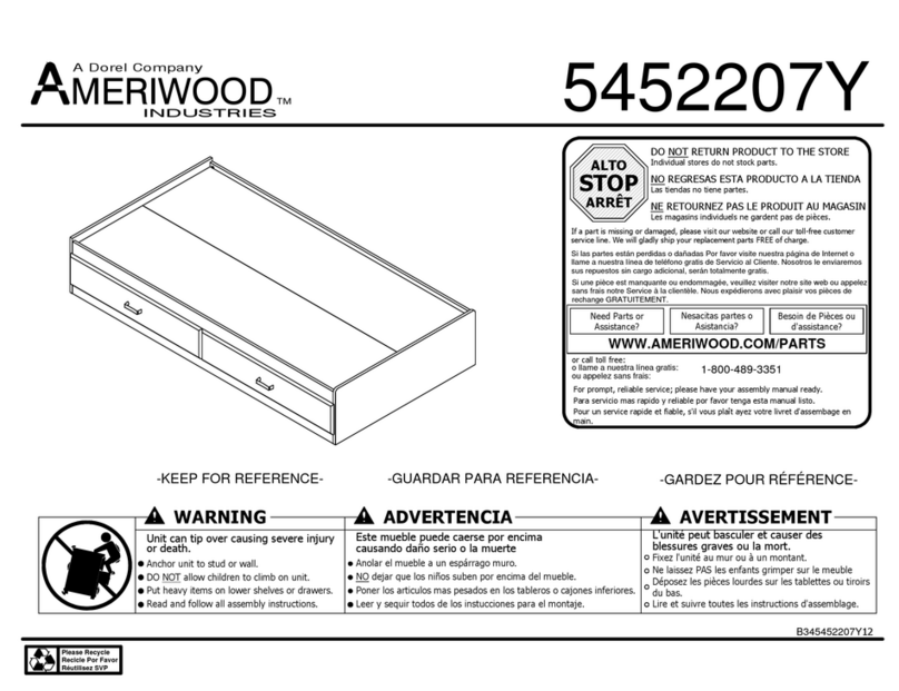 Dorel AMERIWOOD INDUSTRIES 5452207Y User manual Dorel AMERIWOOD INDUSTRIES 5452207Y User manual