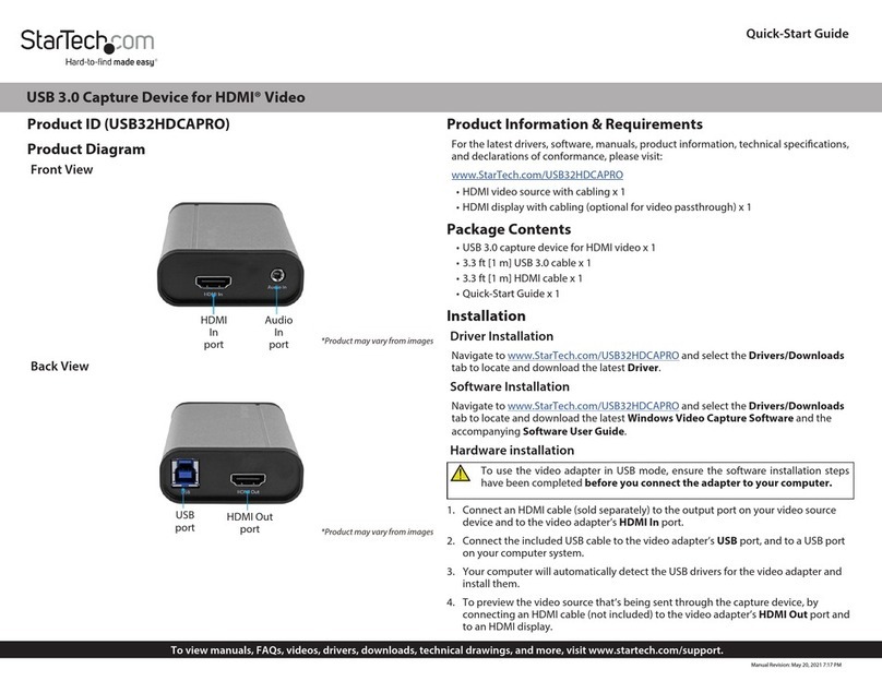StarTech.com USB32HDCAPRO User manual