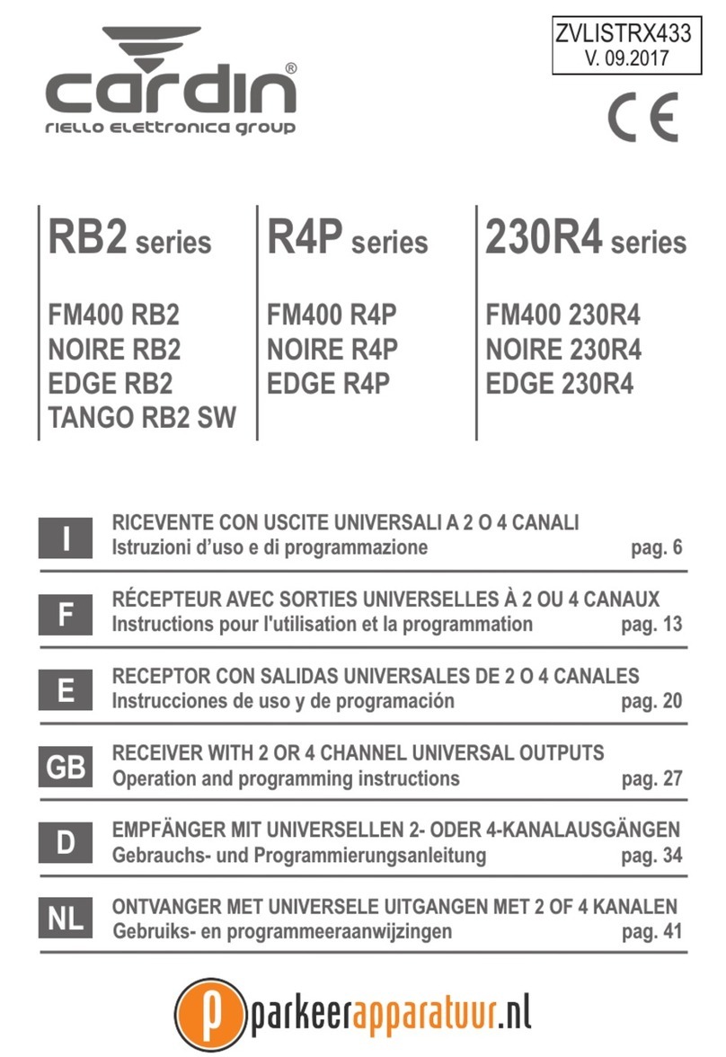 Riello Elettronica Cardin RB2 Series Operation and Programming Instructions