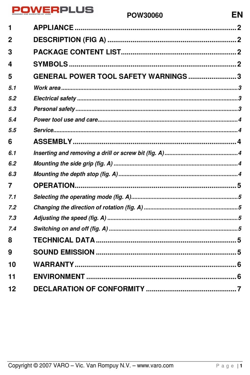 Powerplus POW30060 User manual