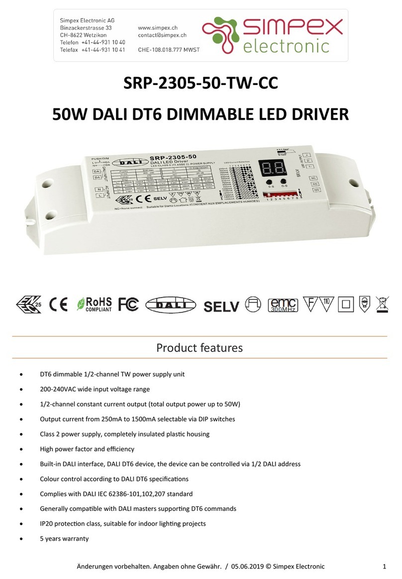 Simpex Electronic SRP-2305-50-TW-CC quick start guide