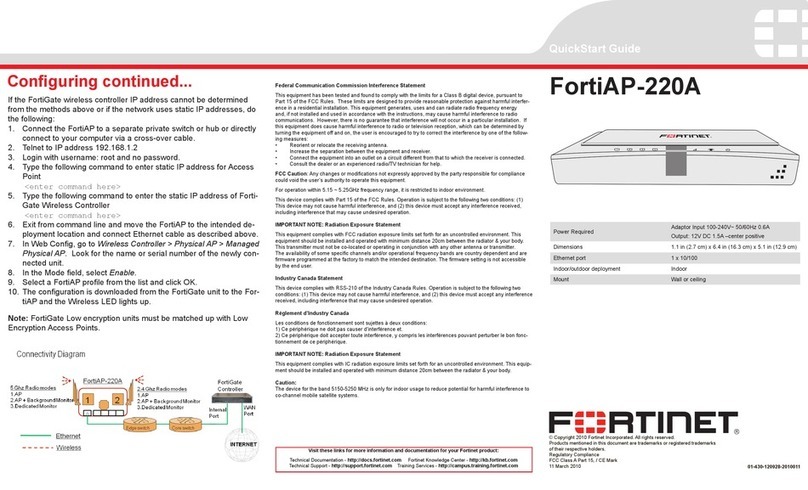 Fortinet FortiAP-220A User manual