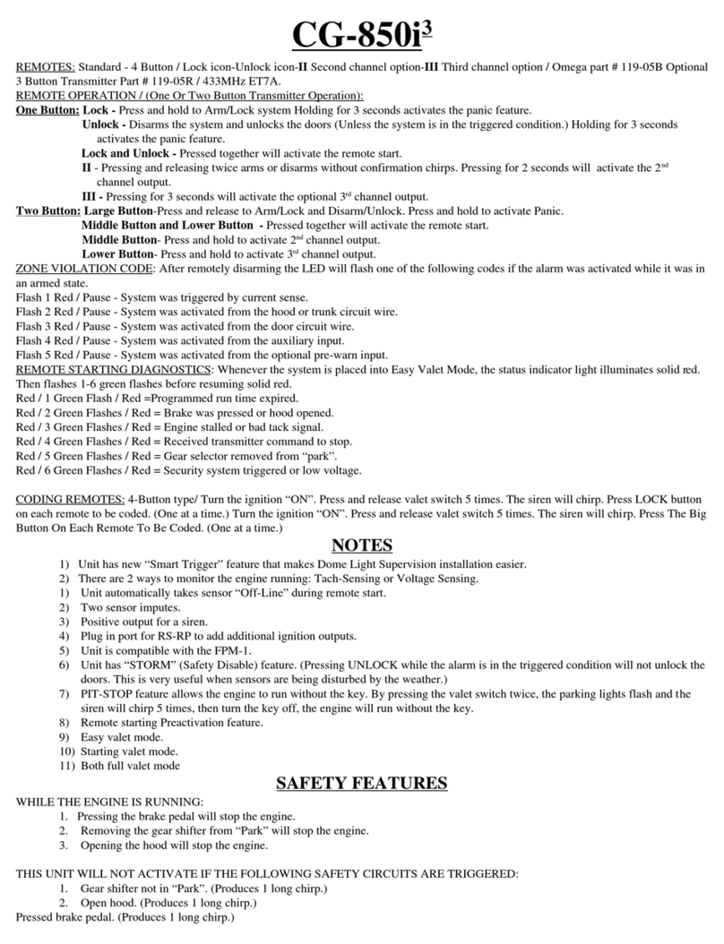 Crime Guard CG-850i3 quick start guide