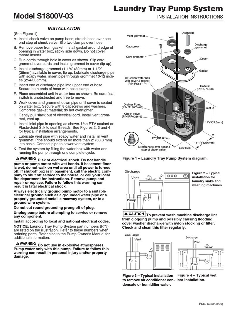 Pentair S1800V-03 installation instructions