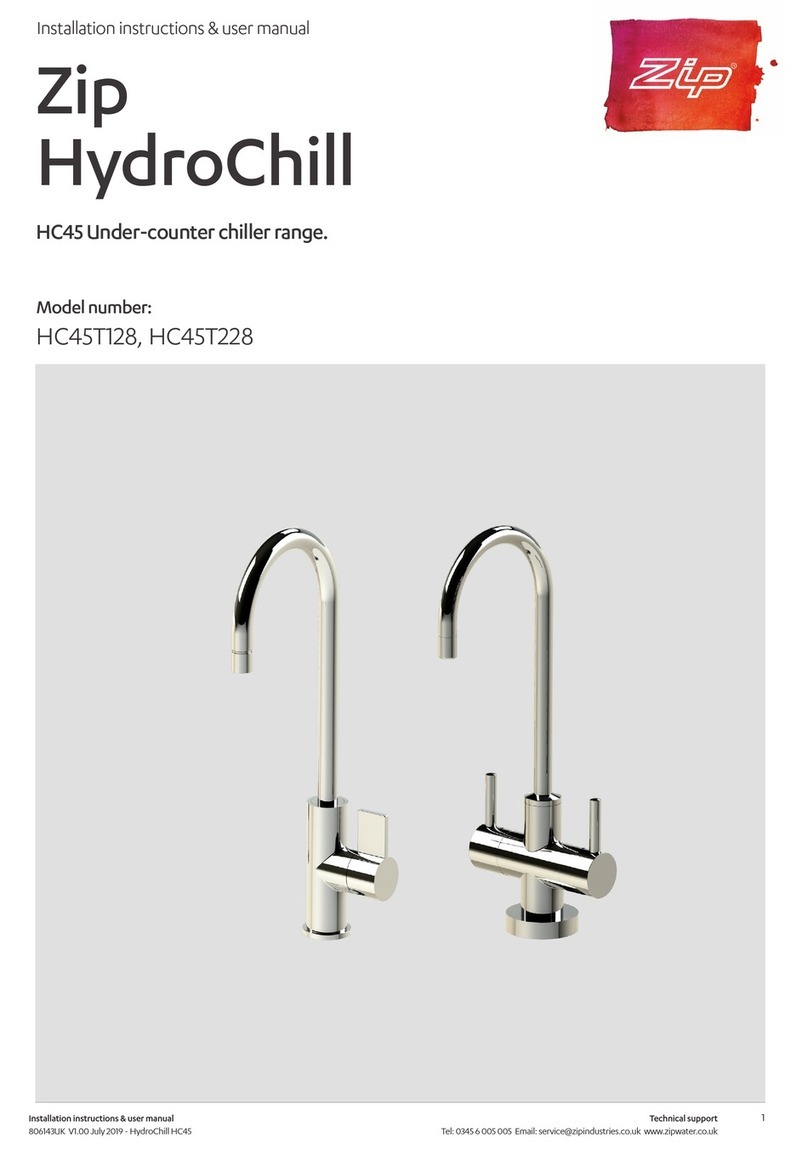 Zip HydroChill HC45T128 Installation instructions & user manual Zip HydroChill HC45T128 Installation instructions & user manual