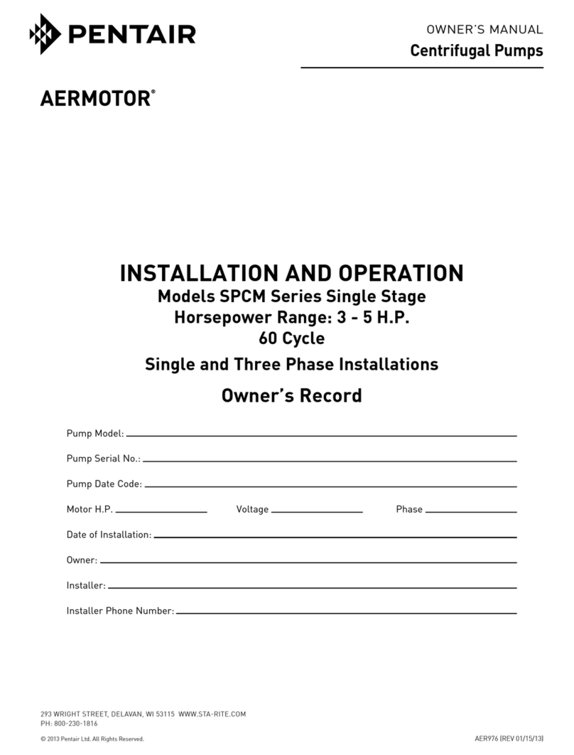 Pentair AERMOTOR SPCM Series Owner's manual