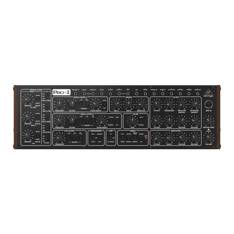Behringer PRO-1 Documentation and instructions