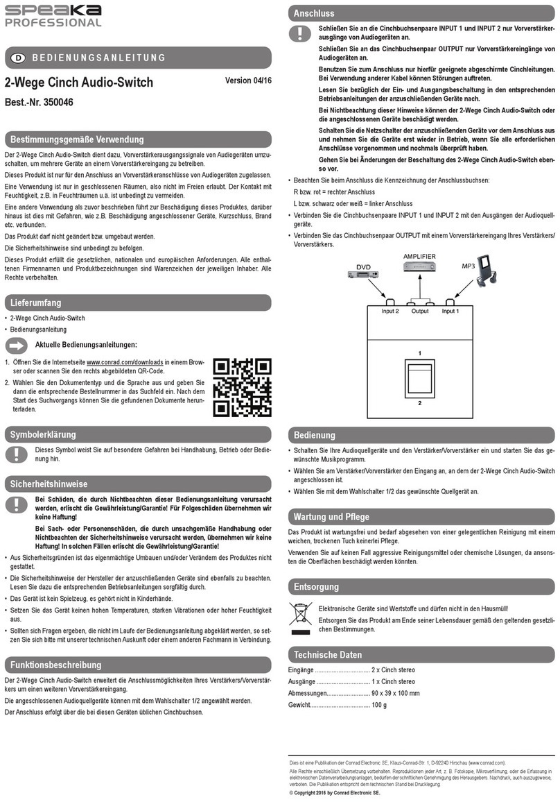 Speaka Professional 350046 Operating instructions