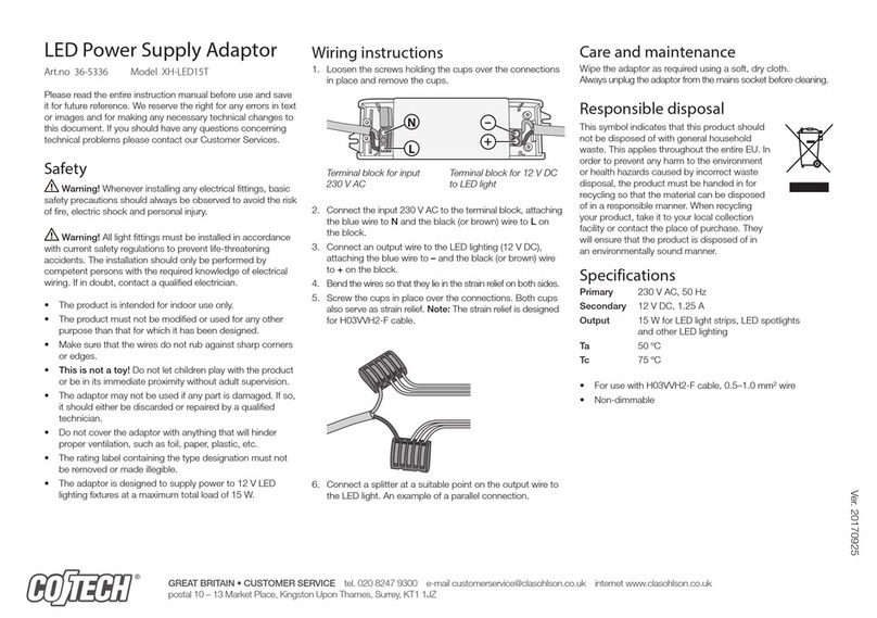 Coitech XH-LED15T Wiring instructions