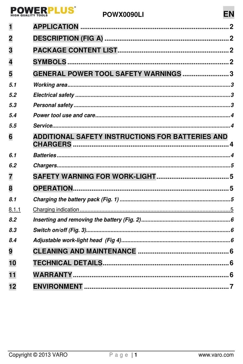 Powerplus POWX0090LI quick start guide
