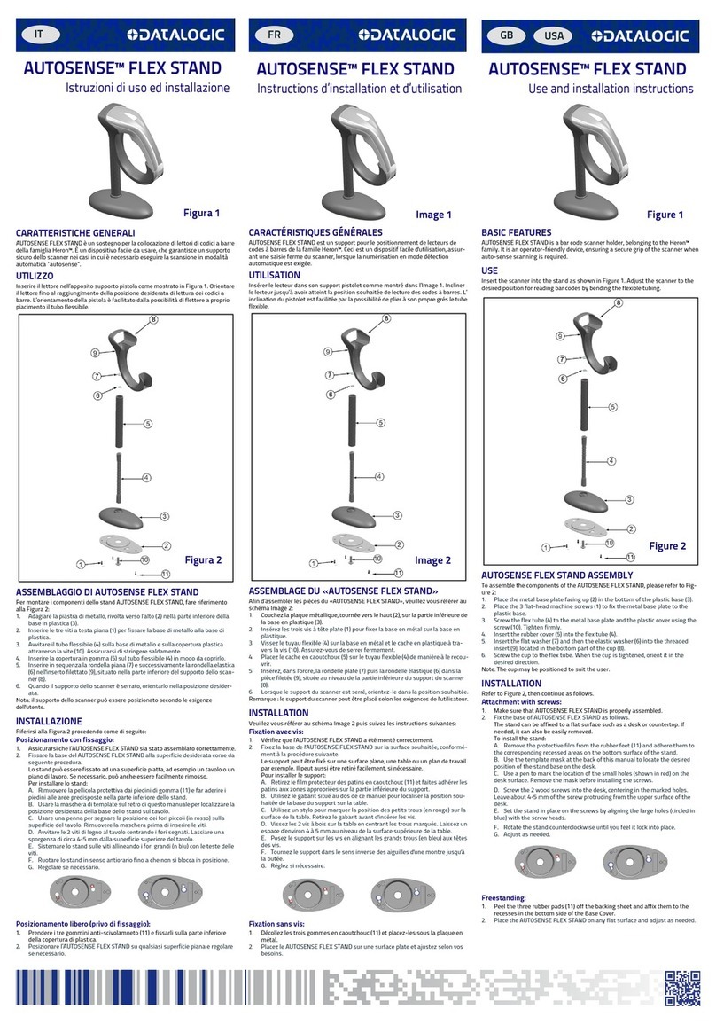 Datalogic AUTOSENSE FLEX STAND Use and Installation Instructions